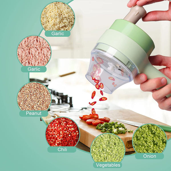 5 in 1 Electric Vegetable Cutter – USB Rechargeable Wireless Food Chopper, Garlic Chopper & Vegetable Slicer